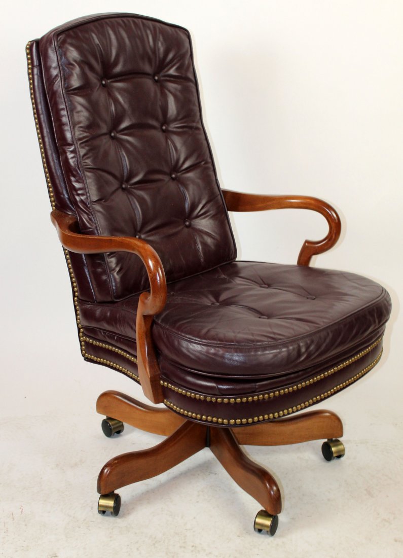 Hancock & Moore leather upholstered desk chair