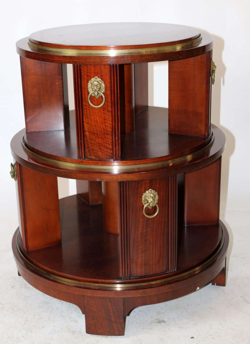 Revolving mahogany circular side table (1 of 4)
