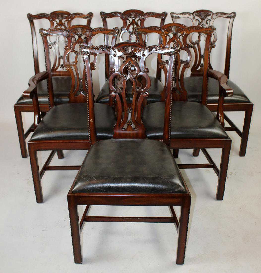 Set of 6 Maitland Smith Chippendale chairs