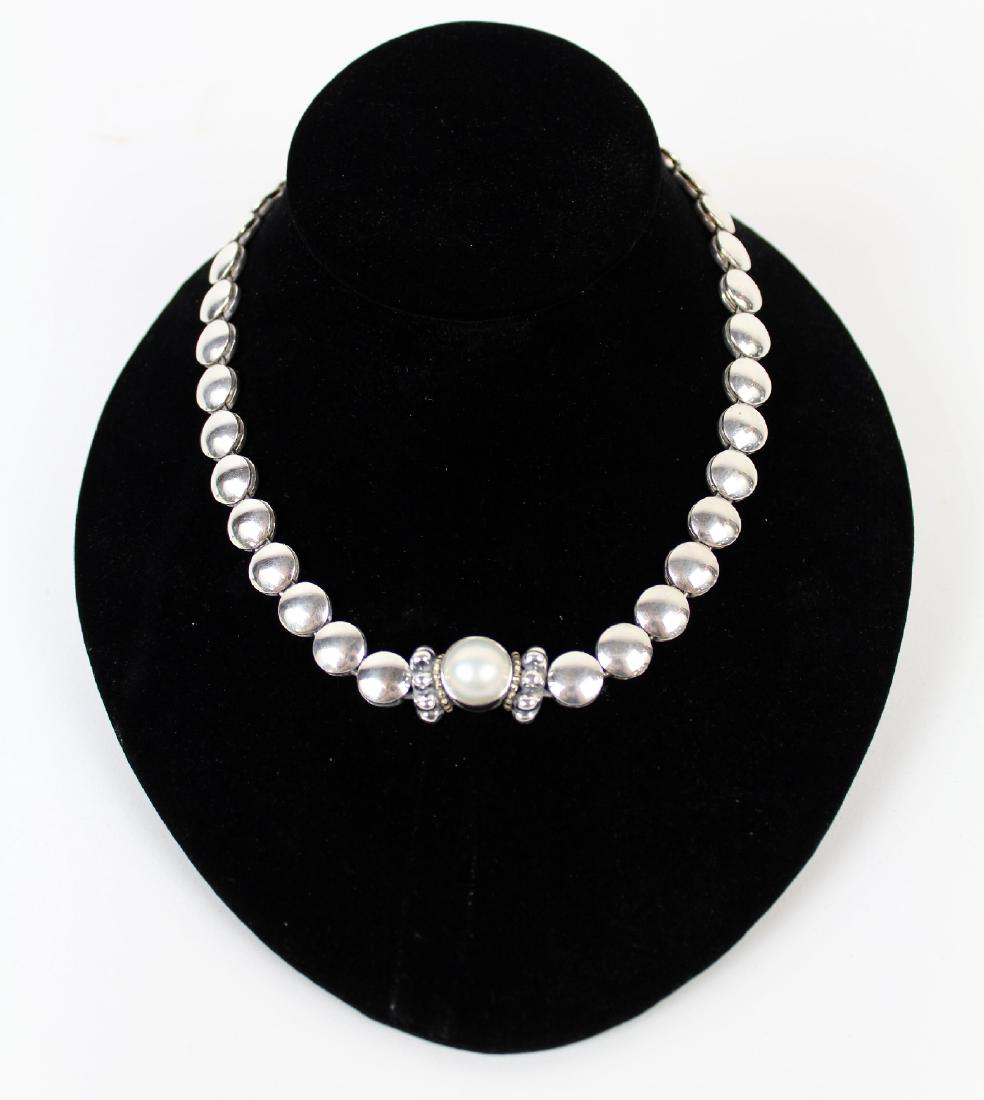 Lagos Caviar sterling silver & pearl necklace (1 of 6)