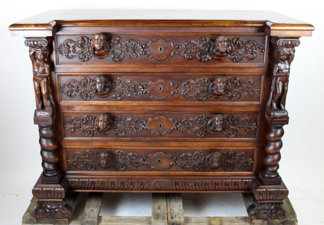 Italian Renaissance commode in walnut (1 of 7)