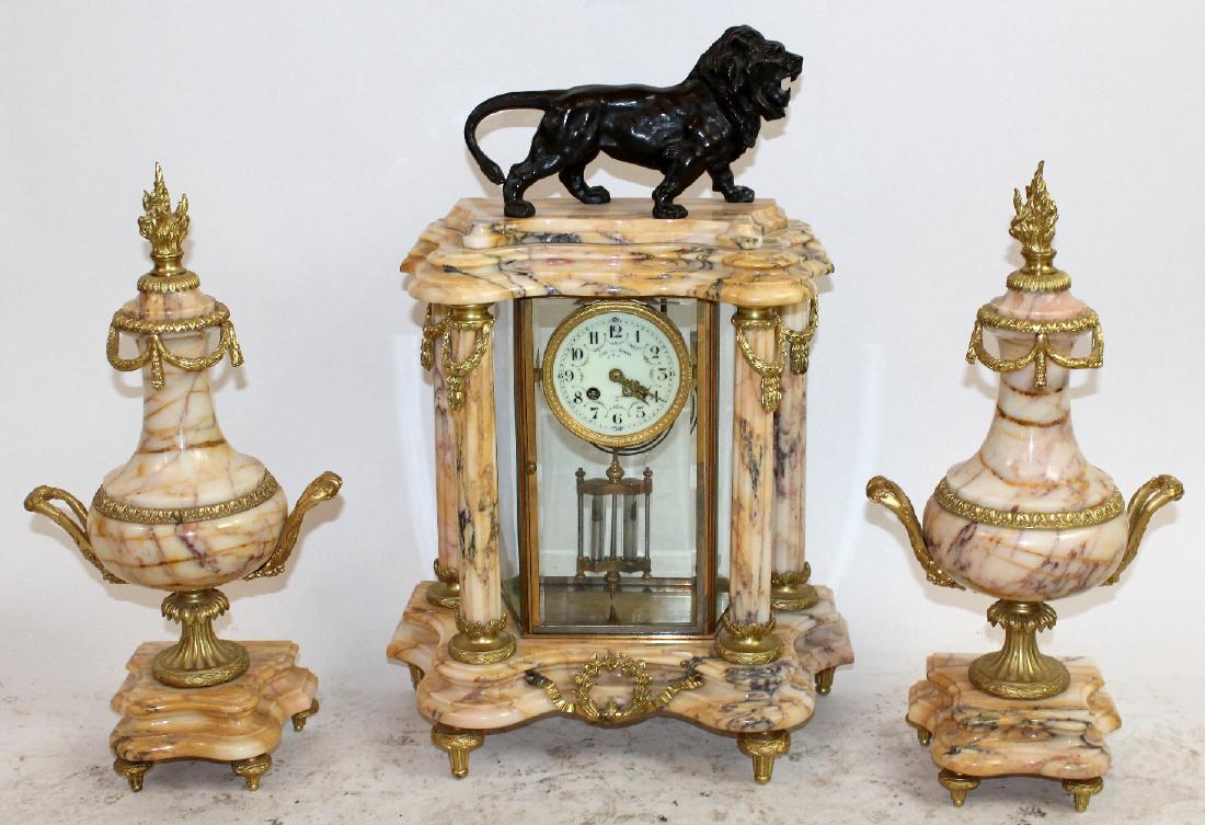 Louis XVI ormolu mounted marble clock (1 of 7)