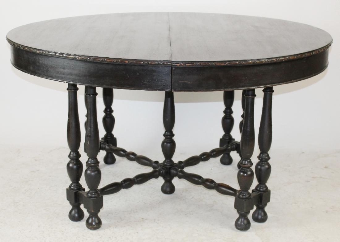 Spindle leg ebonized dining table (1 of 6)