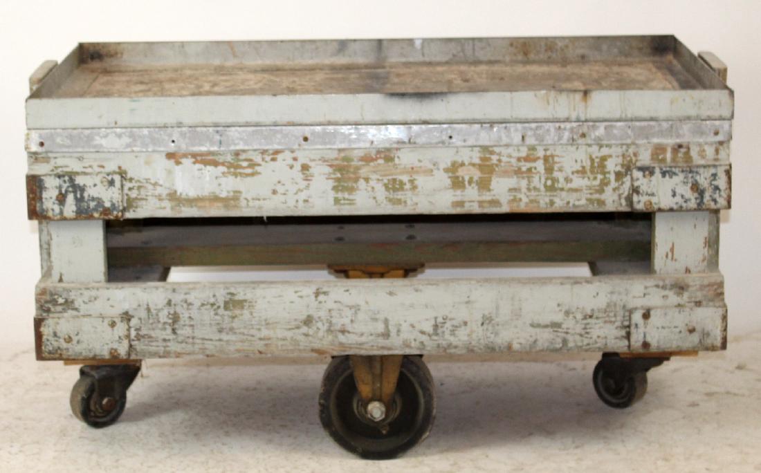 Industrial tiered painted cart (1 of 4)