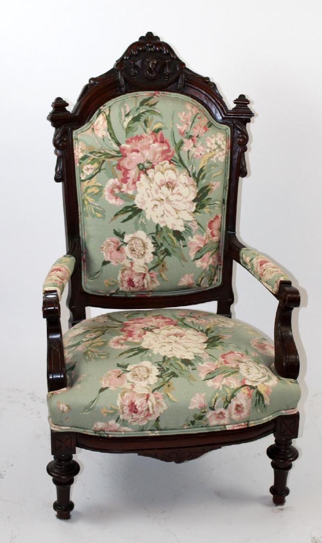 American Victorian armchair in mahogany (1 of 4)