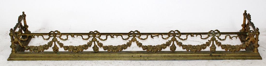 Louis XVI gilt bronze fireplace fender (1 of 4)