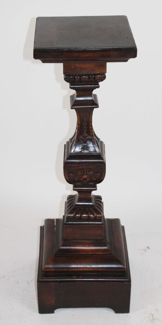 French carved walnut pedestal (1 of 4)