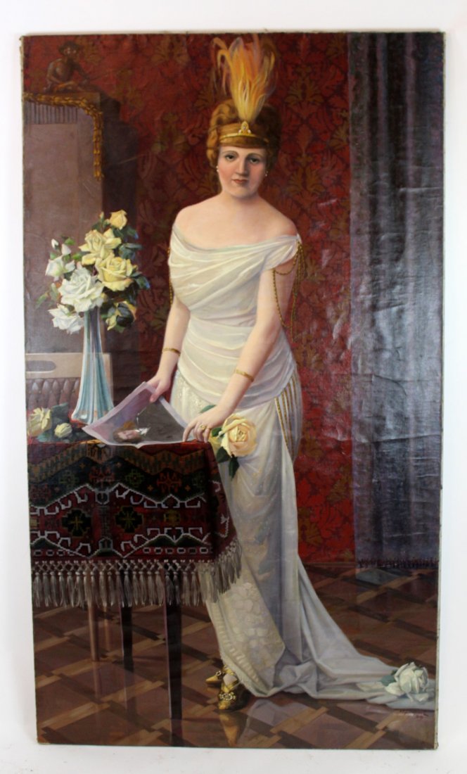 Oil on canvas potrait of a Polish Noble Woman (1 of 6)