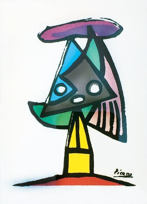 Abstract acrylic on paper signed Picasso (1 of 3)