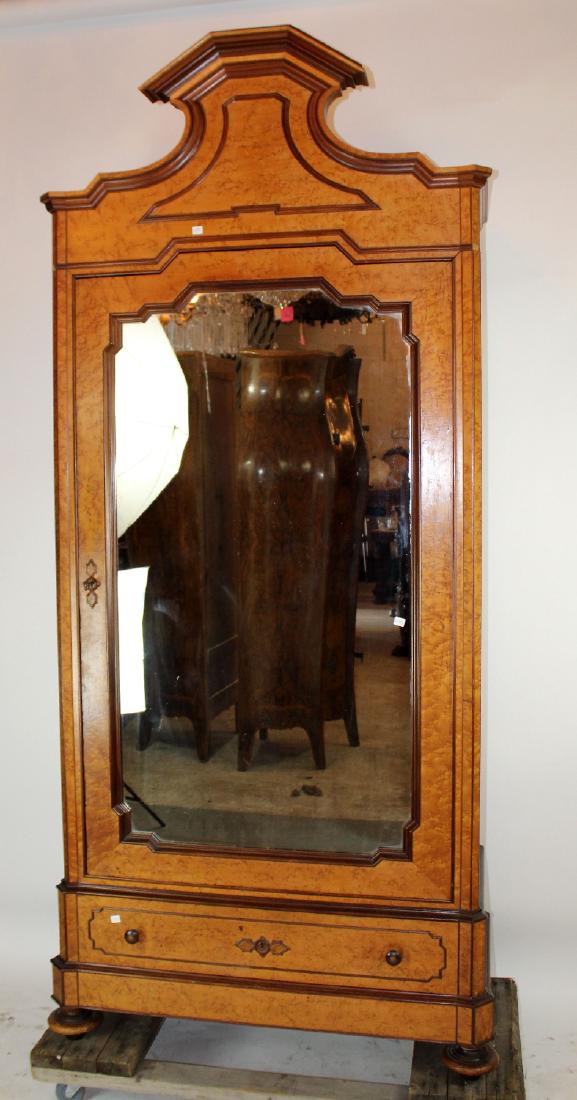Biedermeier birds eye maple single door armoire (1 of 7)