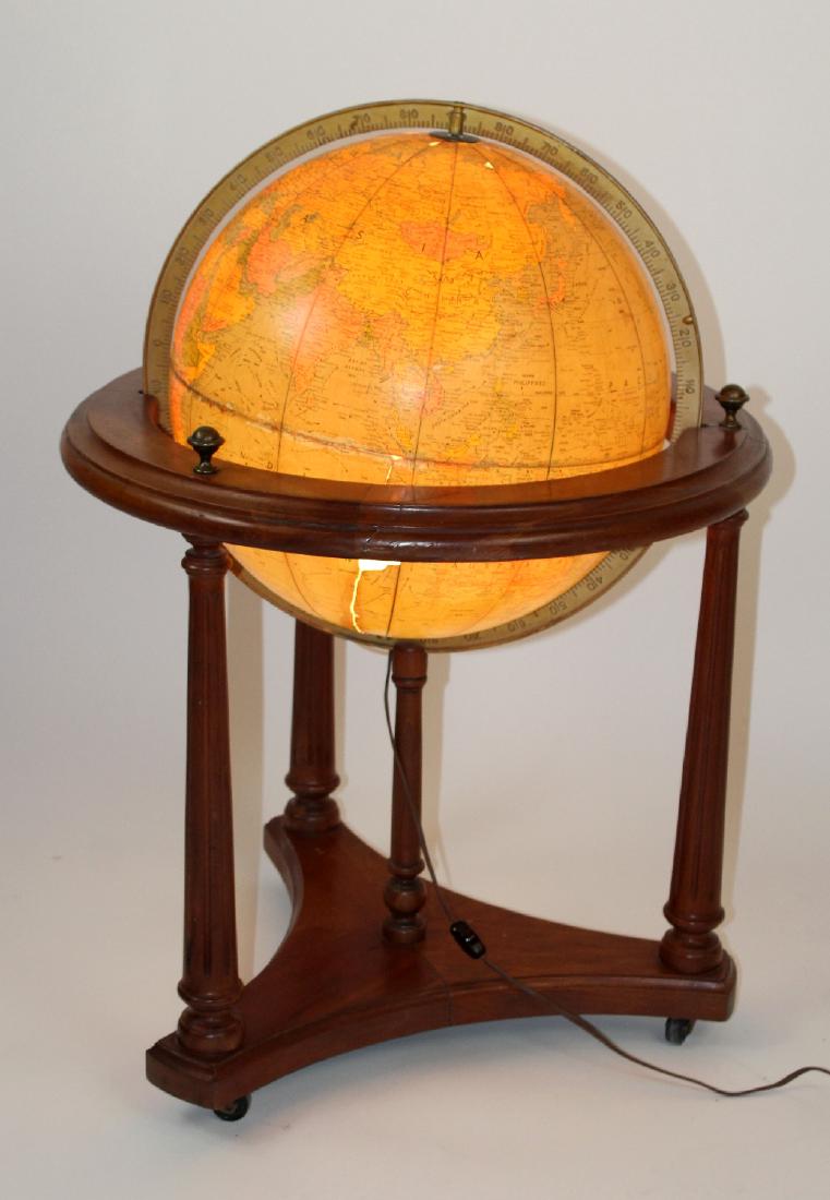 Replogle 16" lighted globe on walnut stand