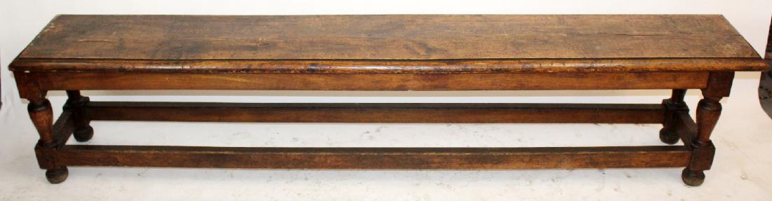 French backless bench in oak (1 of 3)