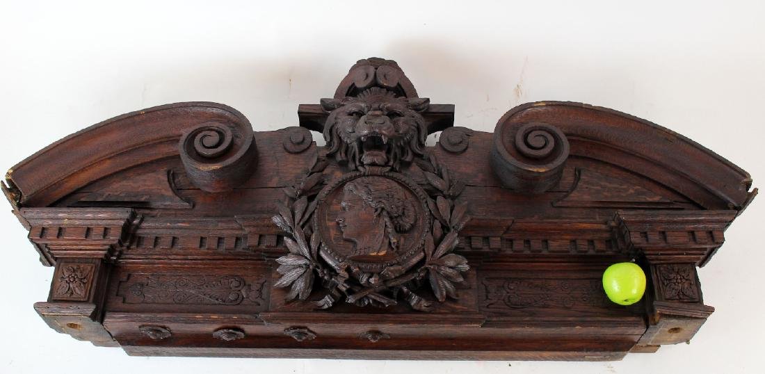 French overdoor with lion and portrait plaque (1 of 4)