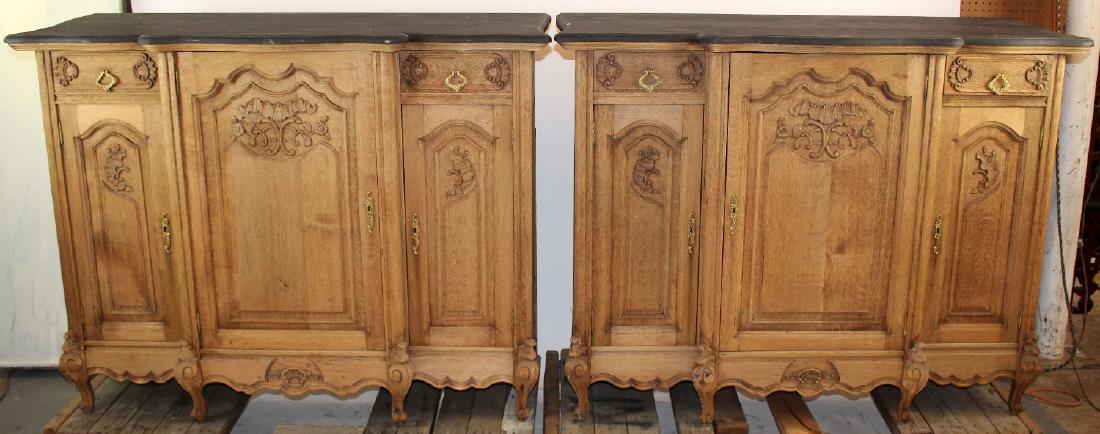 Pair of French Regency buffet bas in carved oak (1 of 7)