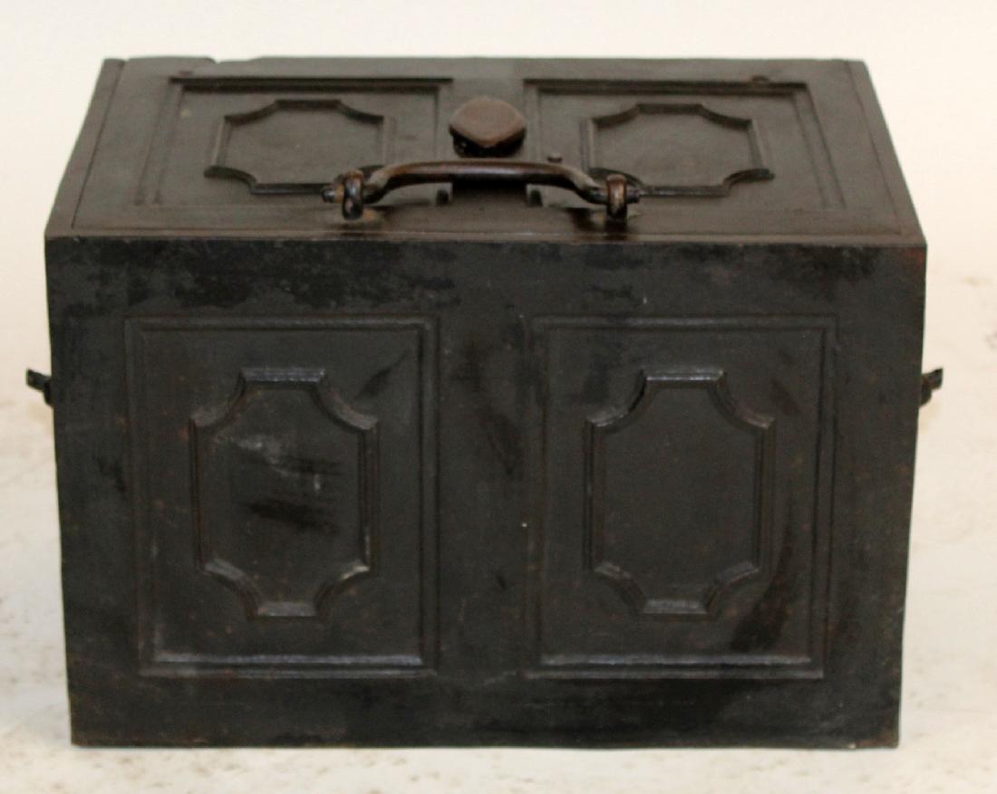 Antique German strong box in iron (1 of 5)