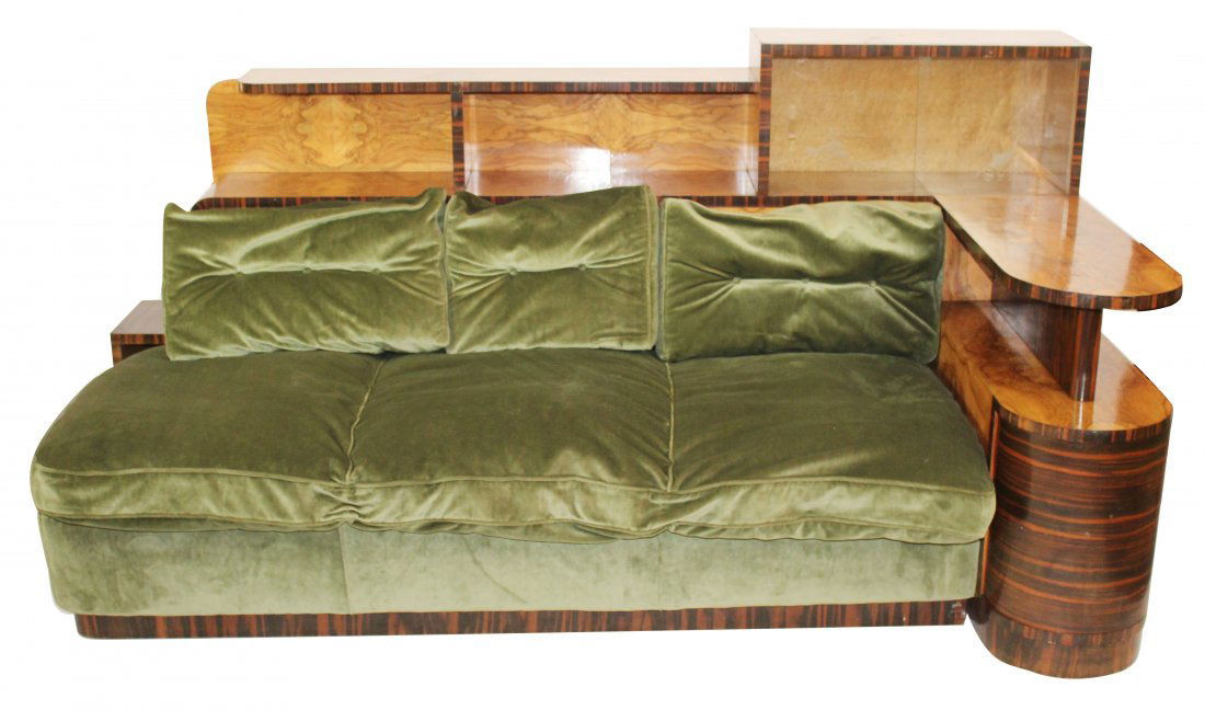 French Art Deco sofa and bookcase (1 of 8)