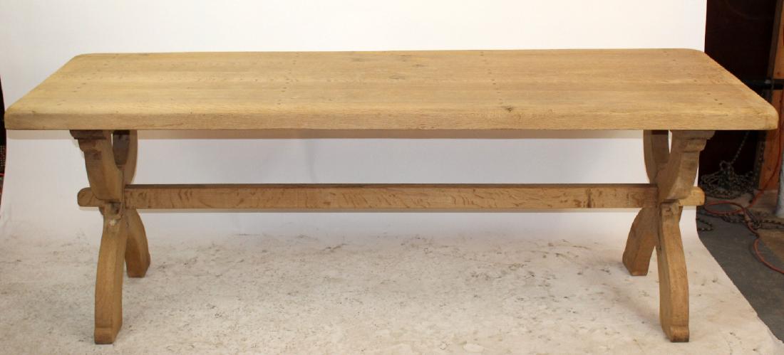 French bleached oak trestle table (1 of 5)