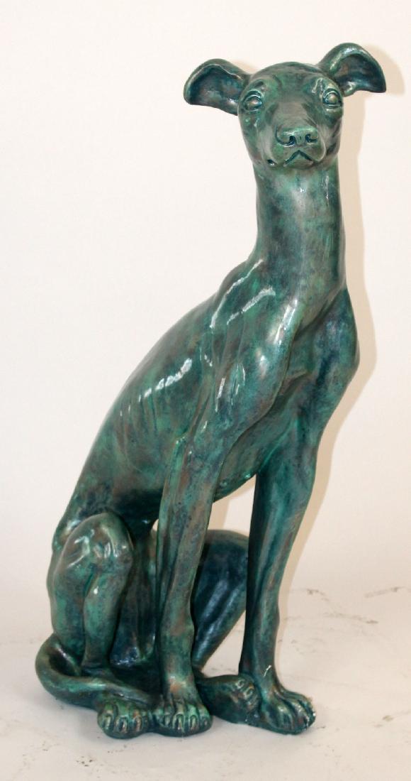 Painted cast seat greyhound statue (1 of 5)