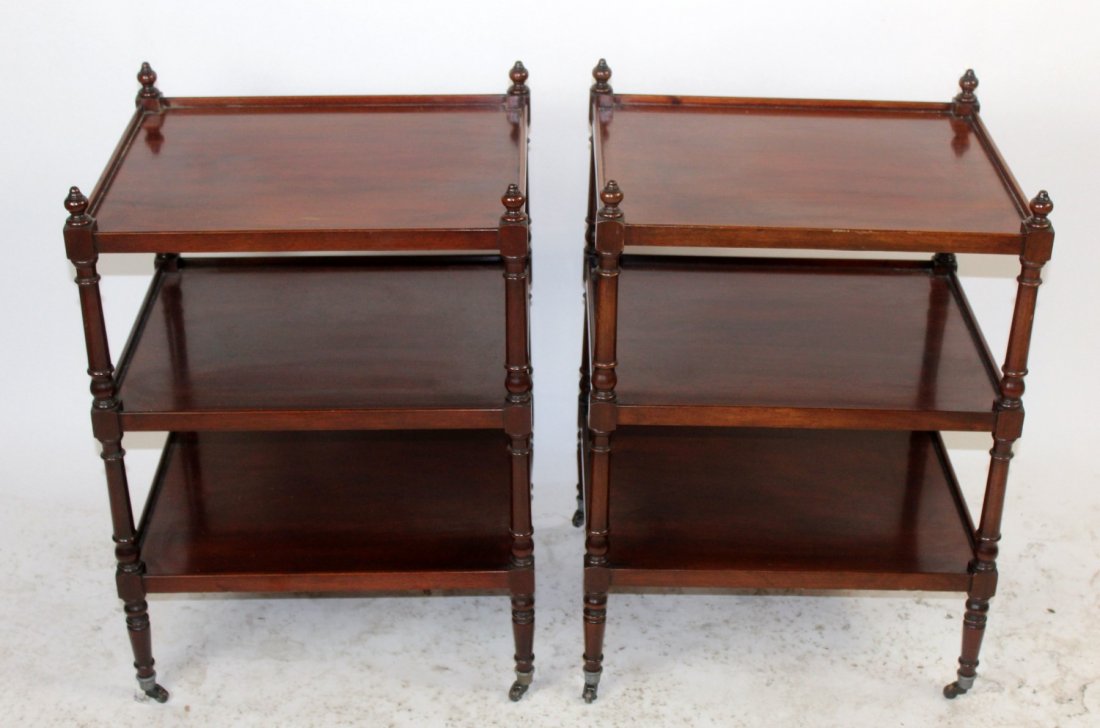 Pair of Mahogany Fine Arts end tables (1 of 4)