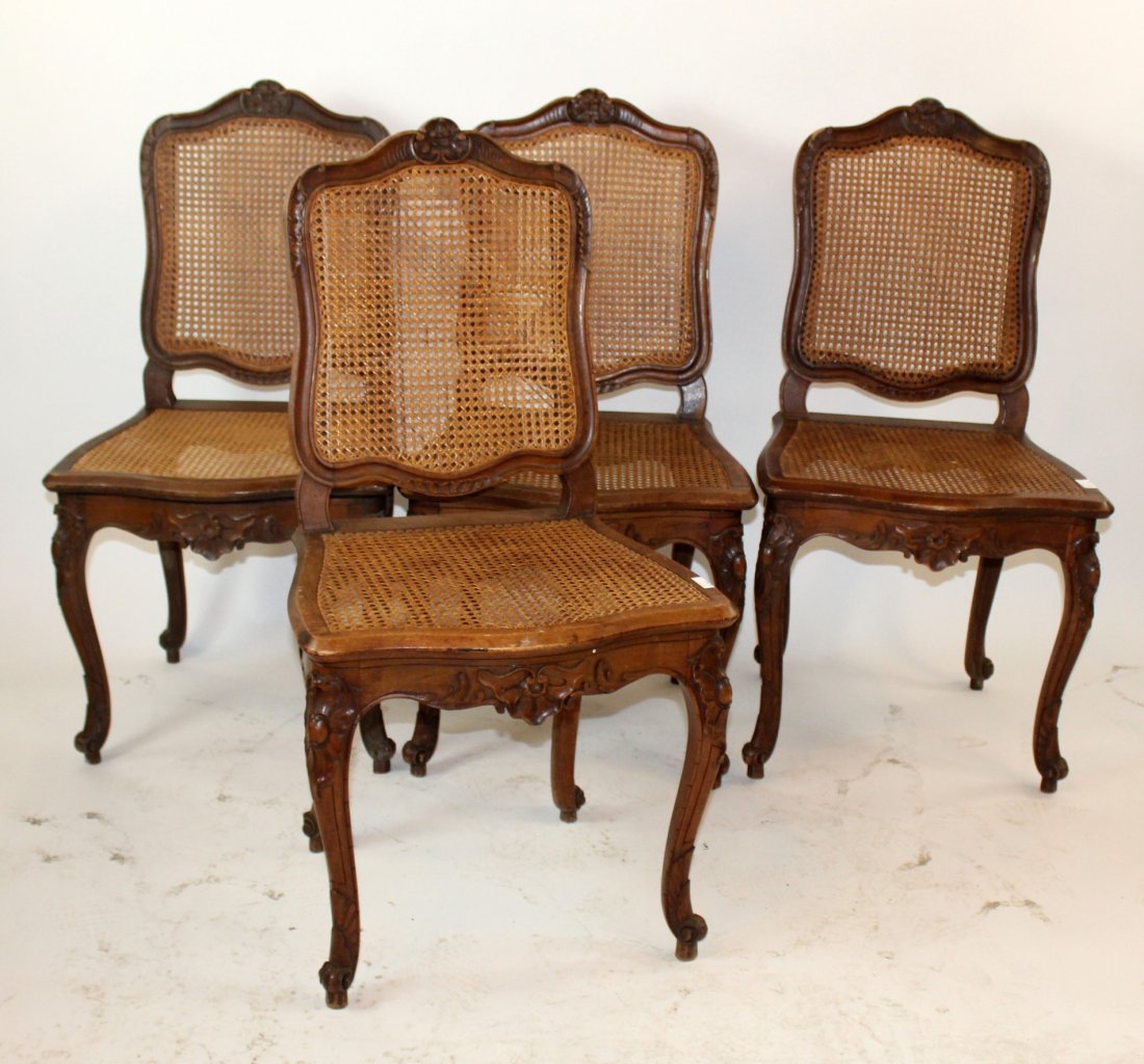 Lot Of 4 French Louis Xv Chairs