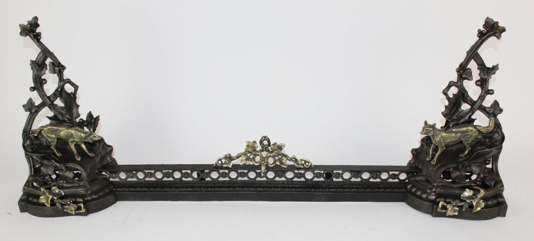 French cast iron chenets with dogs (1 of 5)