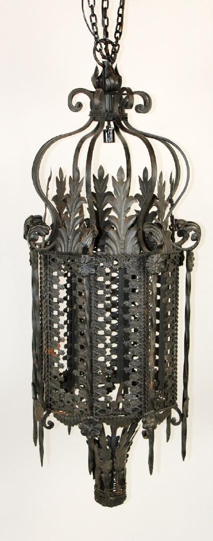 Black iron lantern with chandelier (1 of 5)