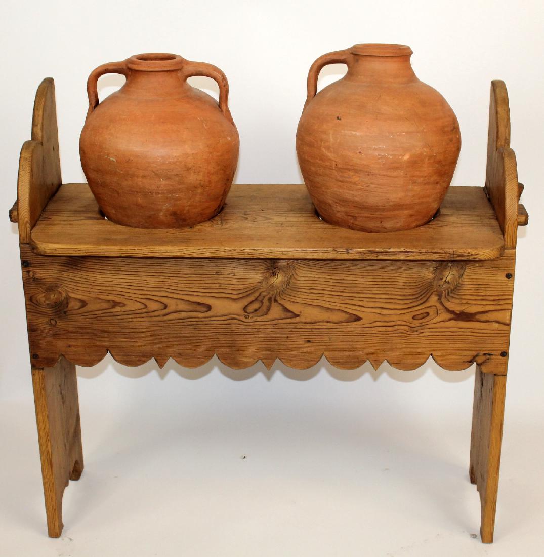 Spanish terra cotta pots in pine stand (1 of 4)