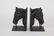 Pair iron horse head bookends