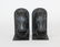 Pair iron horse head bookends - 3