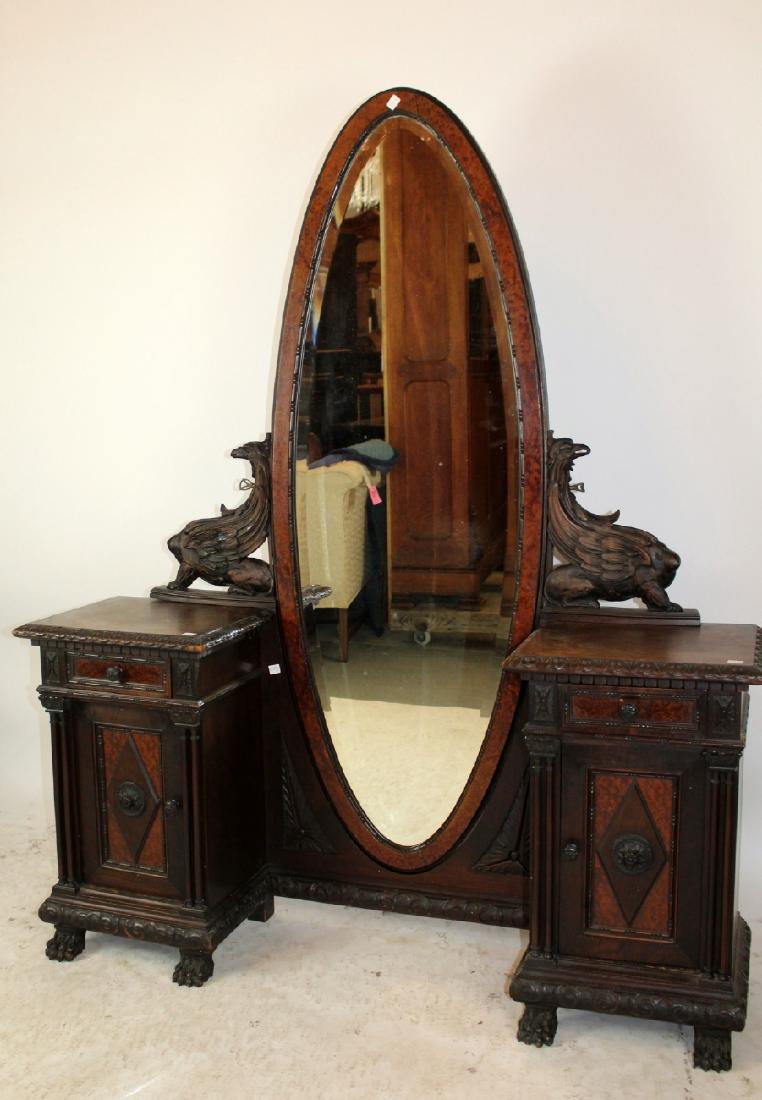 Italian Renaissance vanity in walnut (1 of 4)