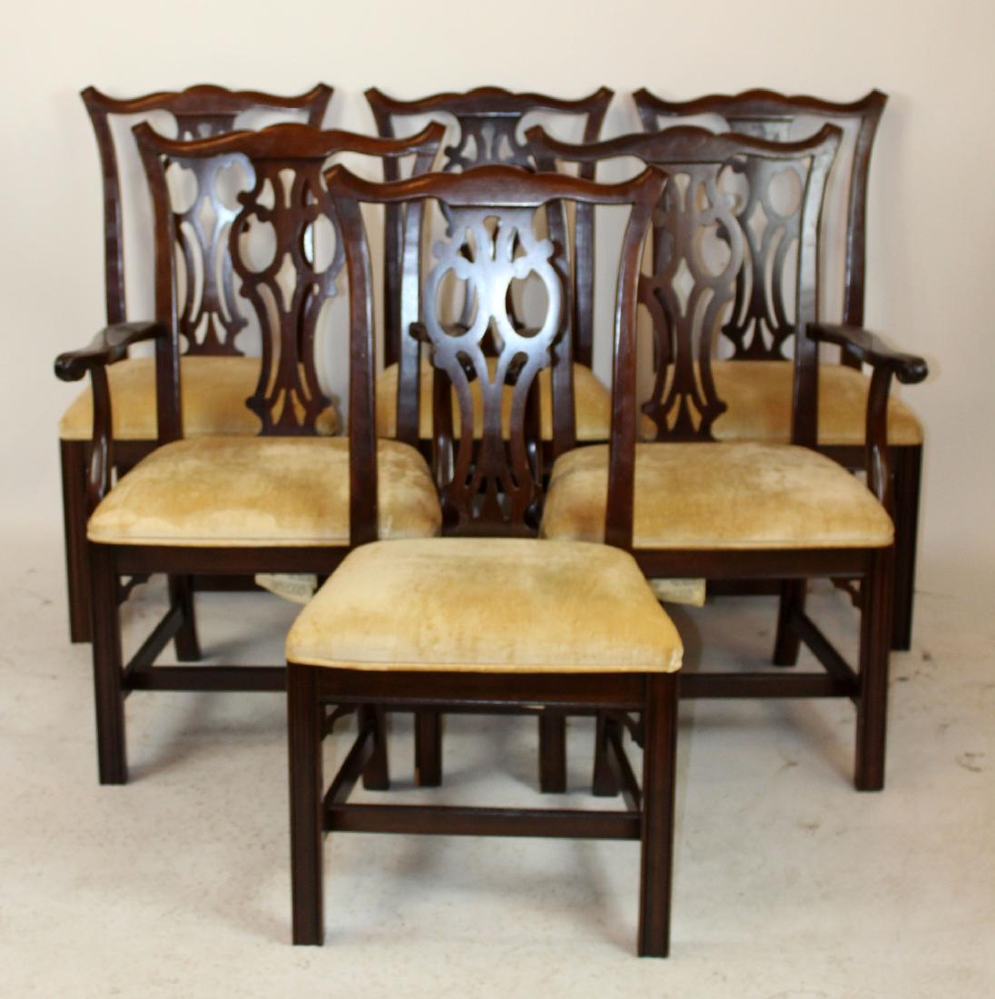 Set of 6 Ethan Allen chippendale dining chairs (1 of 5)