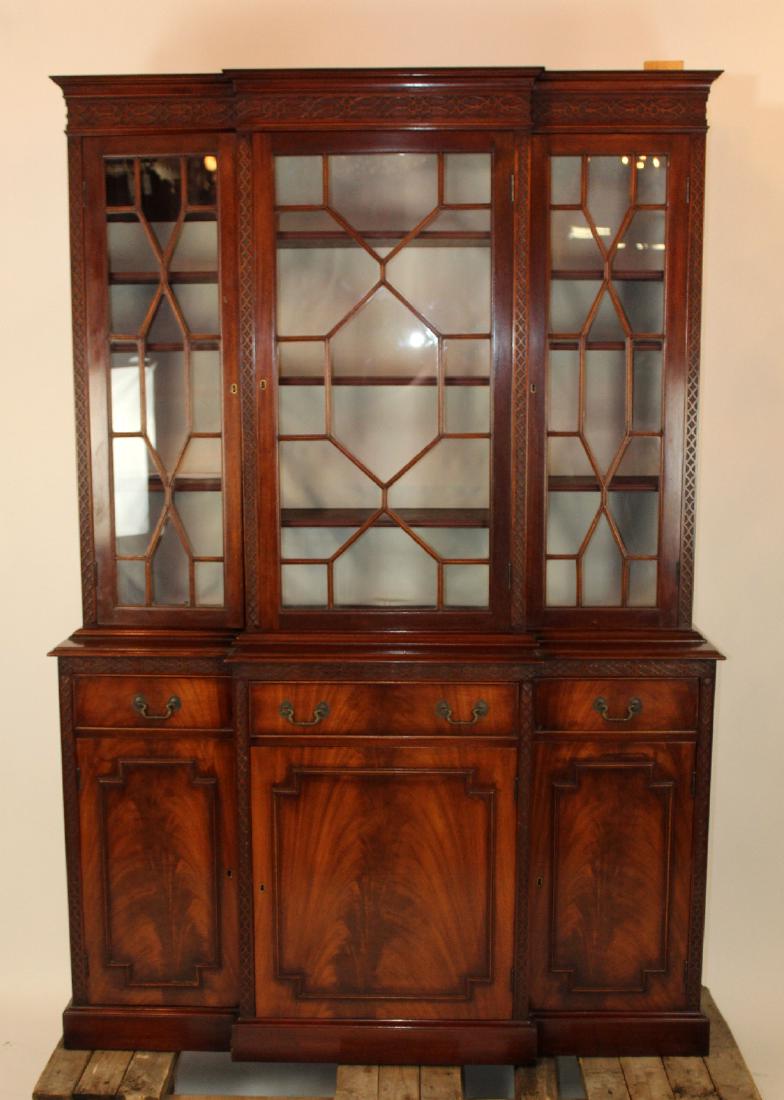English Chippendale breakfront in mahogany (1 of 6)