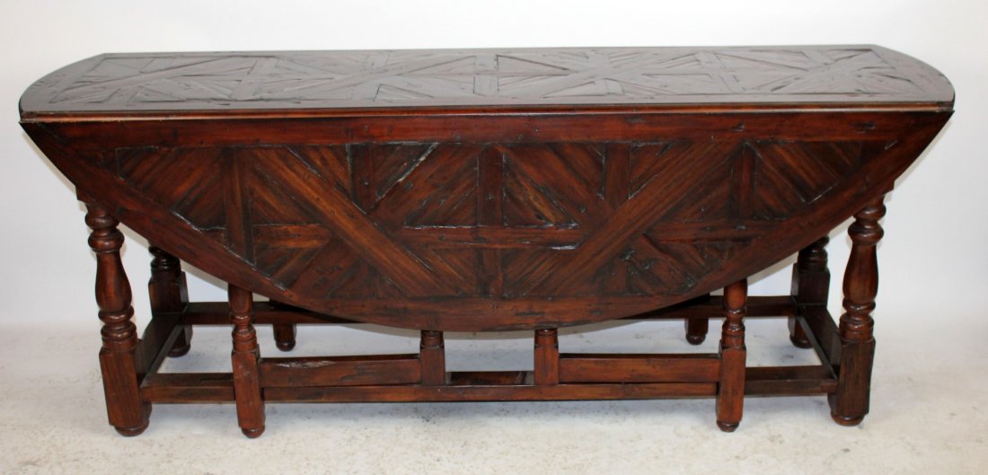 Parquetry top oval drop side wake table (1 of 7)