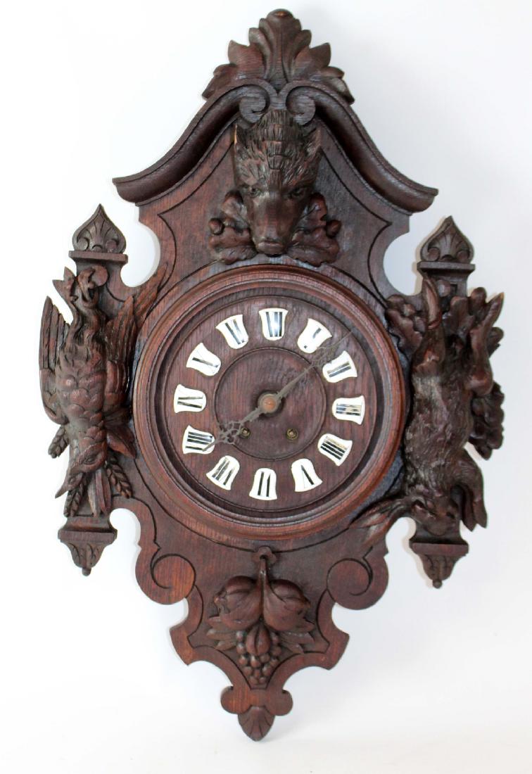 French heavily carved wall clock (1 of 5)