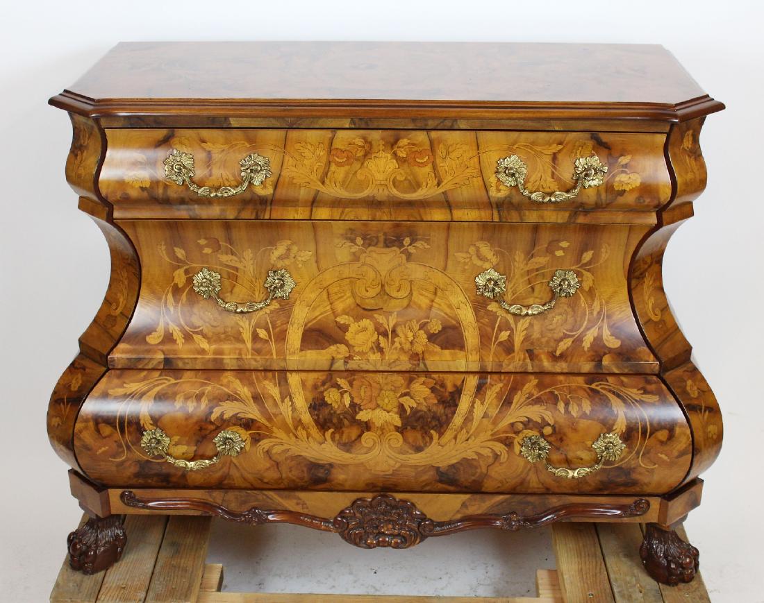 Italian marquetry bombe commode (1 of 5)