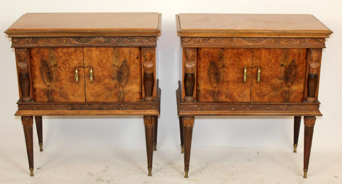 Pair of Italian chevets in burl walnut (1 of 6)