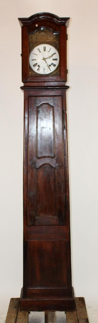 French Provincial tall case clock in walnut (1 of 6)