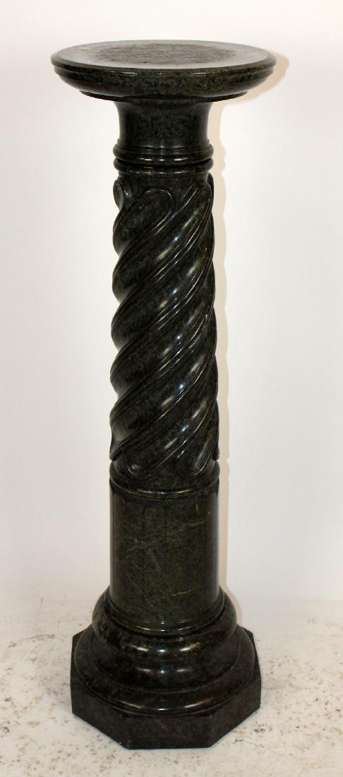 Classical green marble twisted column pedestal (1 of 5)