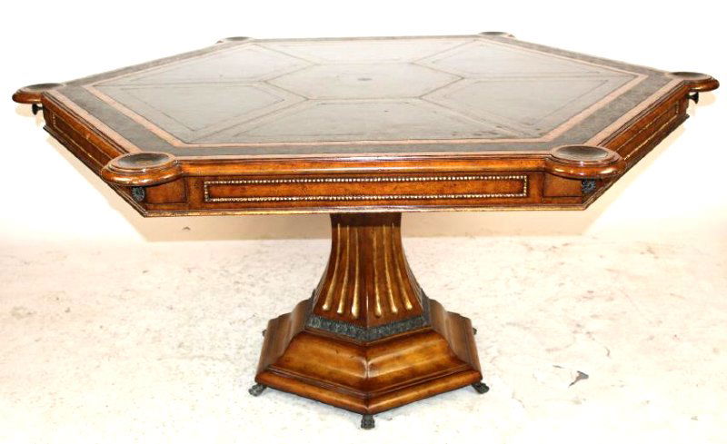 Maitland Smith pedestal base game table (1 of 6)