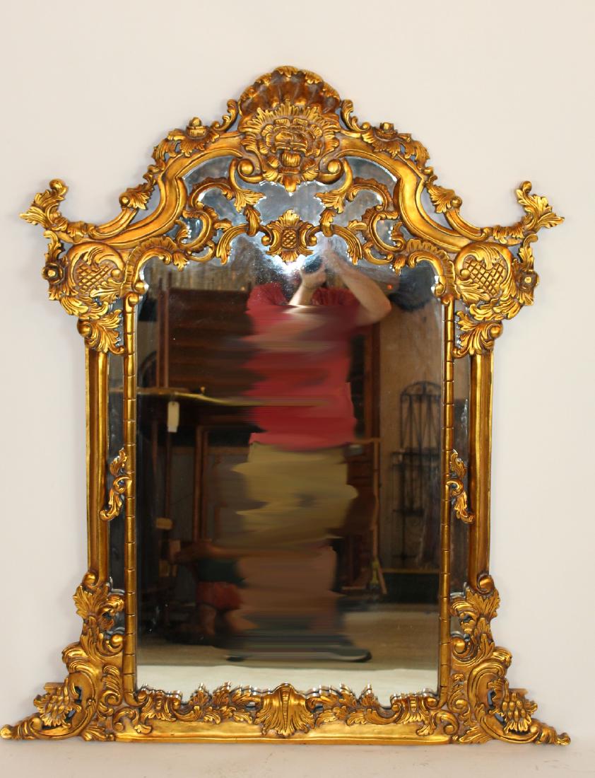 Rococo style gilt framed mirror (1 of 5)