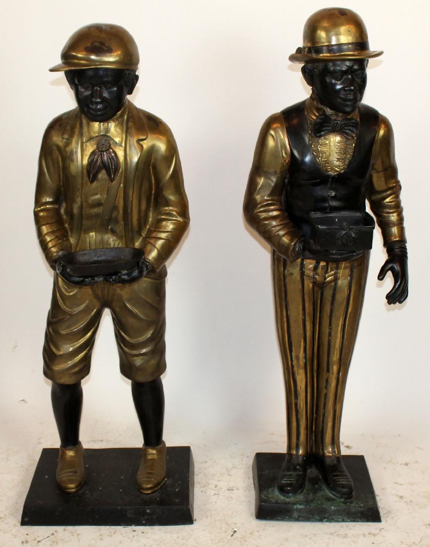 Lot of 2 bronze figural butler statues (1 of 6)
