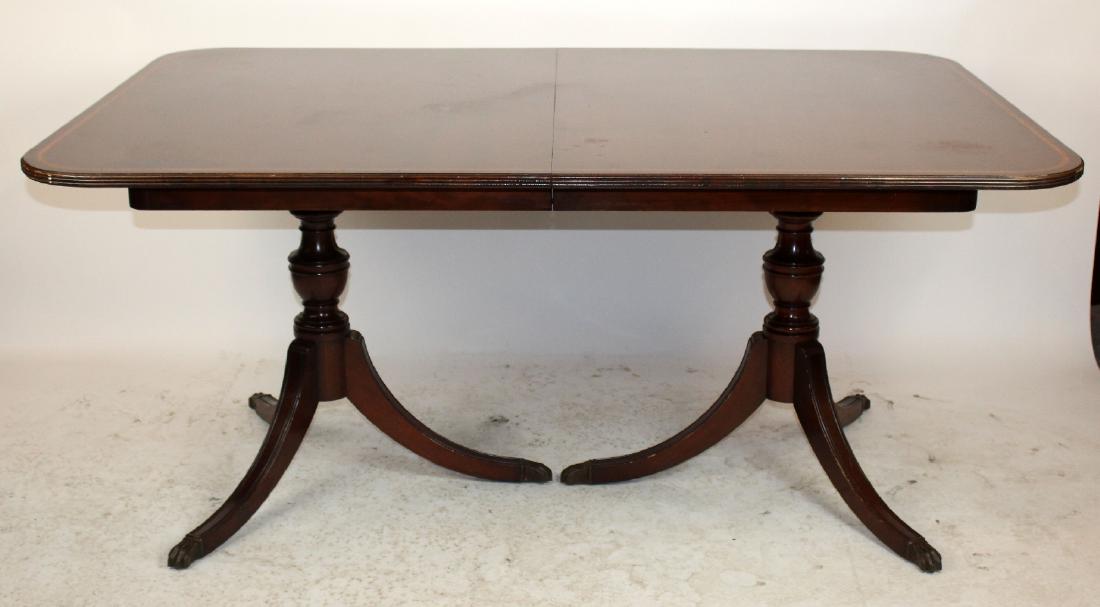 Double pedestal mahogany dining table (1 of 6)