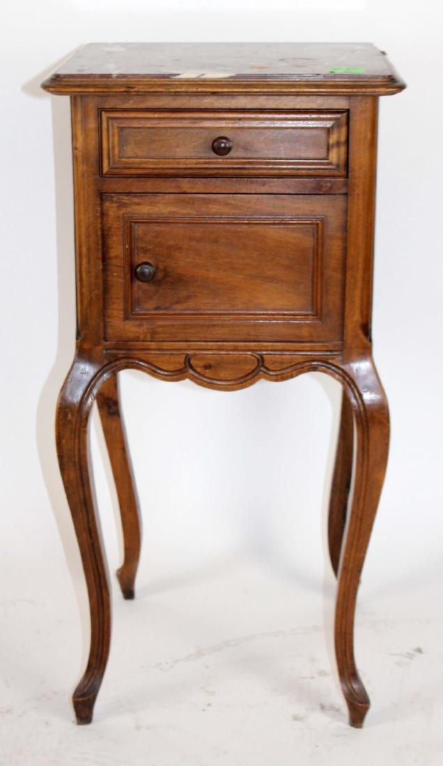Louis XV marble top chevet in walnut (1 of 3)
