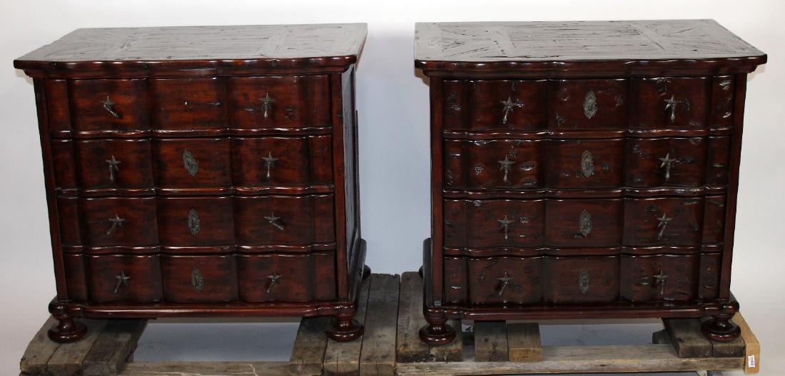 Pair mahogany block front chest of drawers (1 of 5)