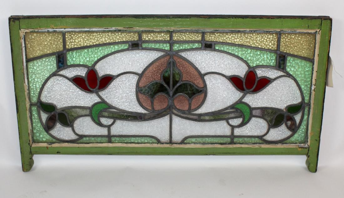 Stained and leaded glass cottage transom window (1 of 4)