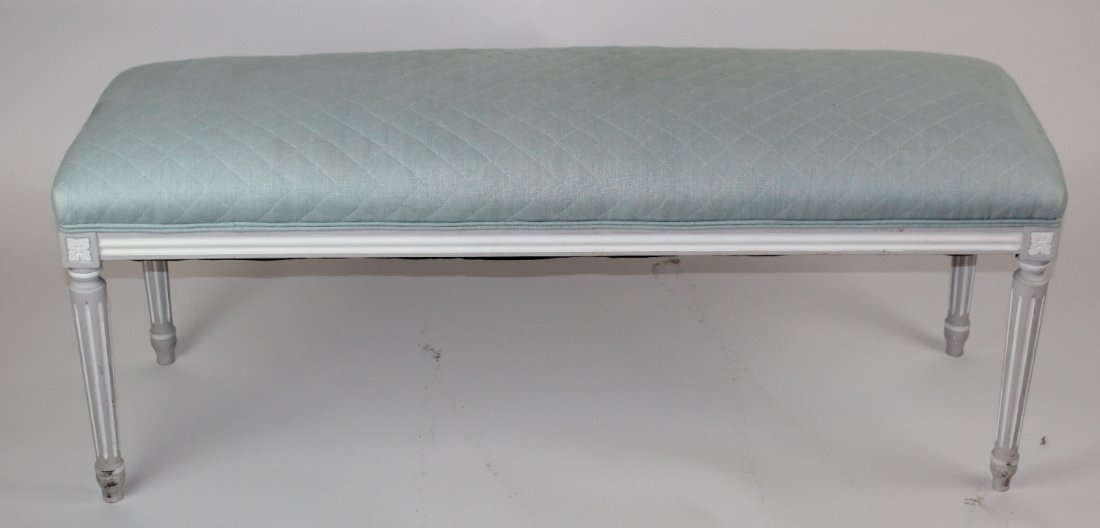 Louis XVI style painted backless bench (1 of 2)