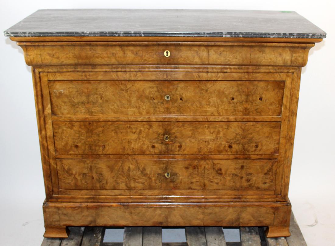 French Louis Philippe commode in burl walnut (1 of 5)