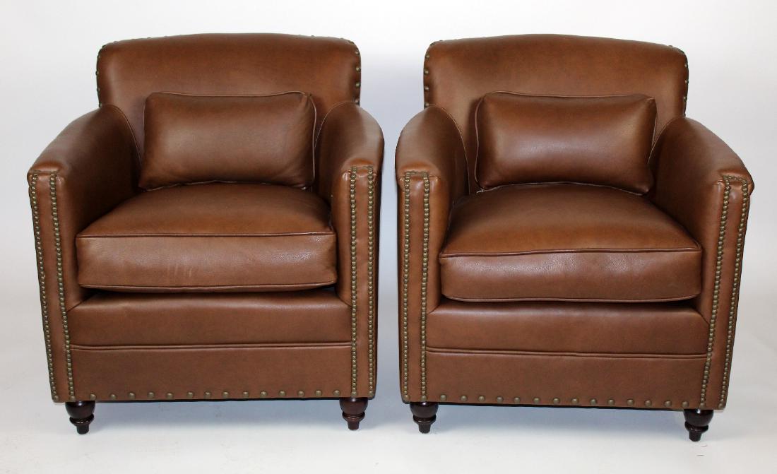 Pair of Vanguard leather club chairs (1 of 6)