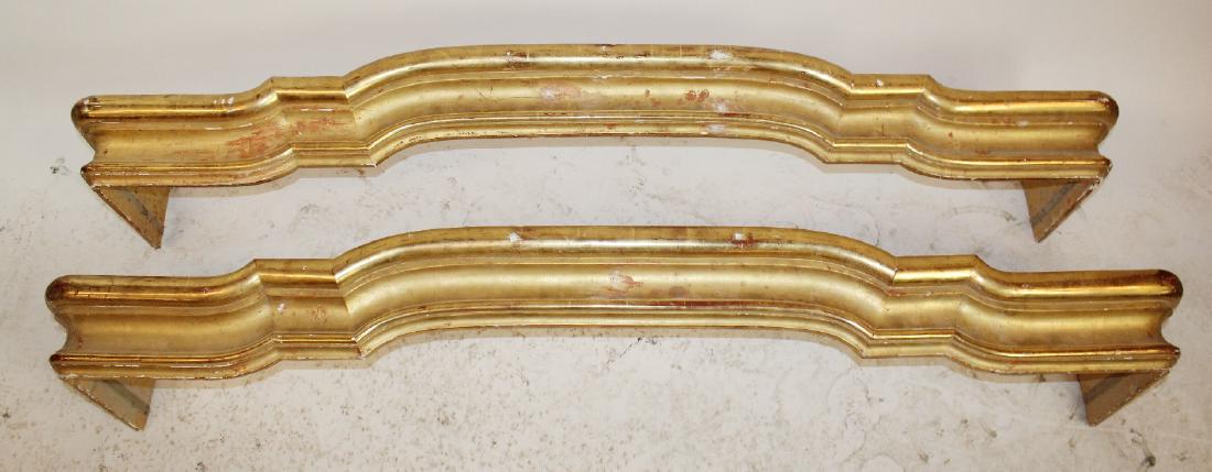 Pair of Italian shaped gold leaf valences (1 of 6)
