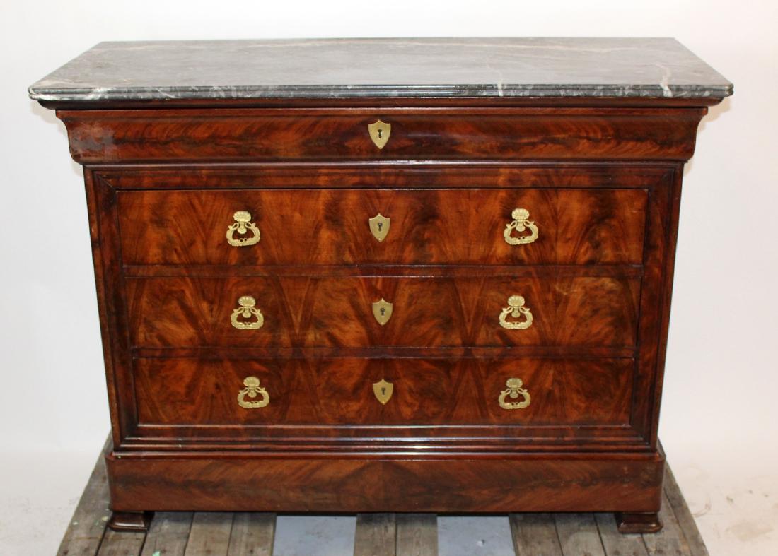 French Louis Philippe commode in flame mahogany (1 of 6)